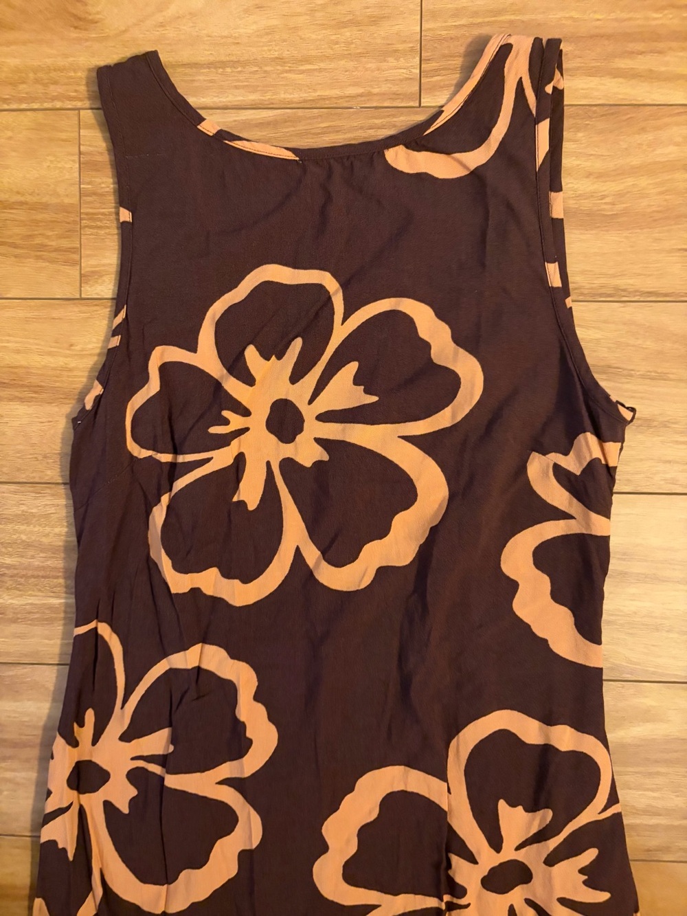 Billabong Brown Maxi Dress with Orange Floral Print - Picture 4 of 6